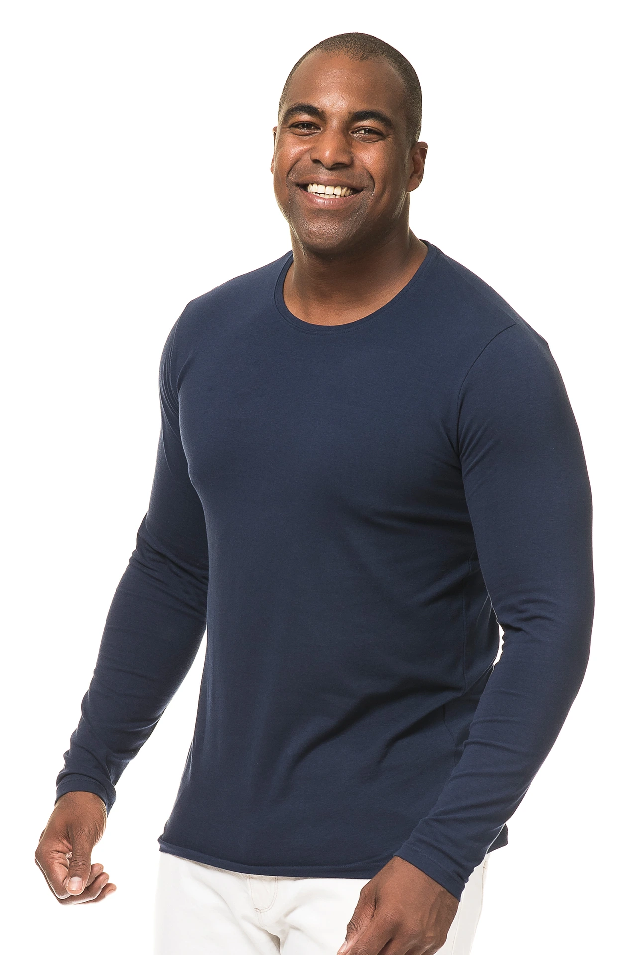 blanco t-shirt lange mouw stretch stof | 170 g/m² bio katoen en elastaan - Bild 4