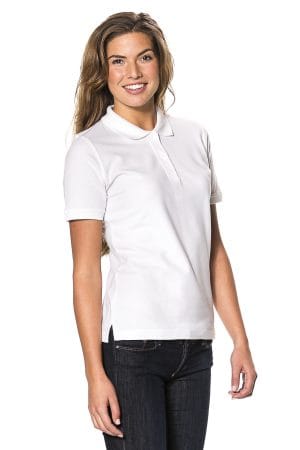 dames poloshirt wit label